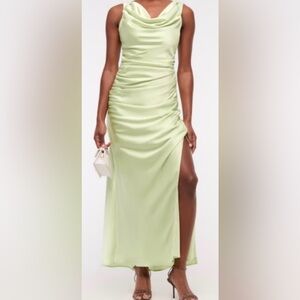 Abercrombie Green Cowl Neck Draped Maxi Dress